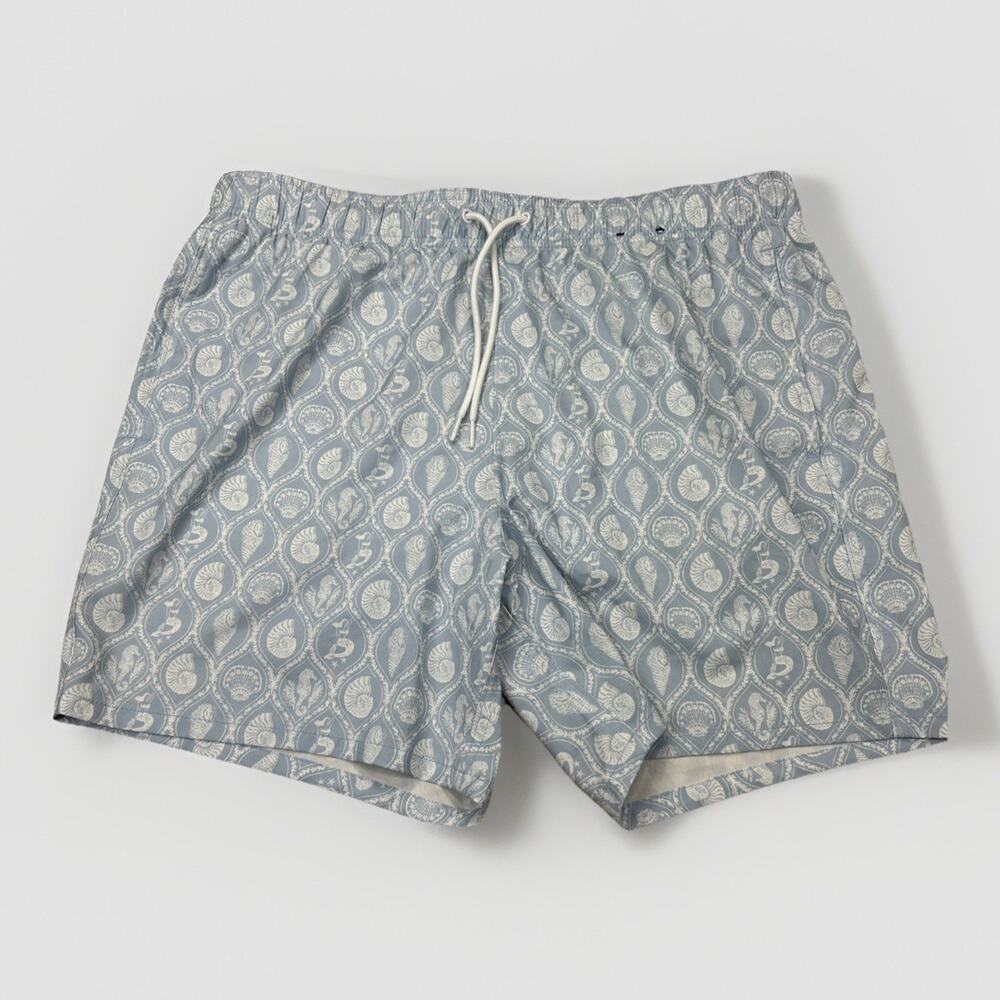 Hollister Swim Trunks Mens XL Blue White 4-Way Stretch Lined Board Shorts NWOT